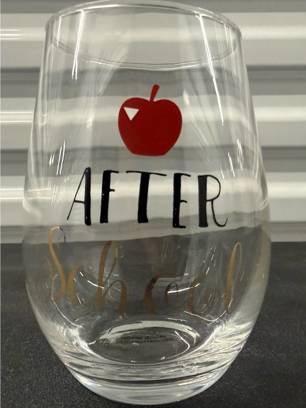 After School Stemless Wine Glass